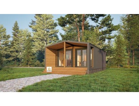  Модульный дом 8х4.6м профлист Зима